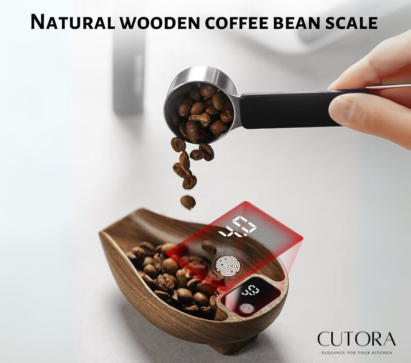 Premium Wooden Precision Coffee Scale from CUTORA